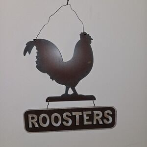 Metal Sign Wall Decor Farmhouse Kitchen Decor Roosters Sign Home Decor‎